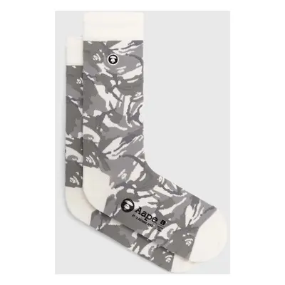 Ponožky AAPE Basic Camo pánské, bílá barva, ASO4293