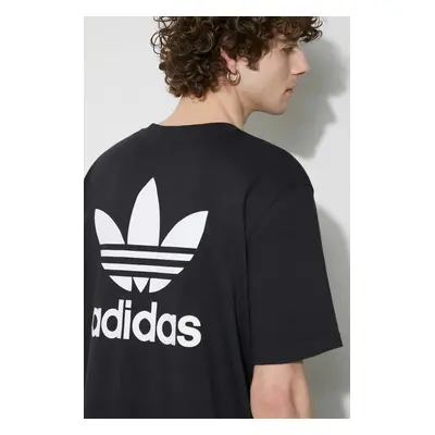 Bavlněné tričko adidas Originals černá barva, s potiskem