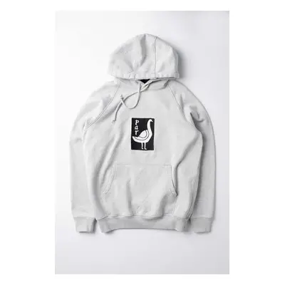 Bavlněná mikina by Parra The Riddle Hooded pánská, šedá barva, s kapucí, s aplikací, 51430