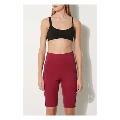 Kraťasy adidas Originals Trefoil Moments HE0406 dámské, fialová barva, s aplikací, high waist, H