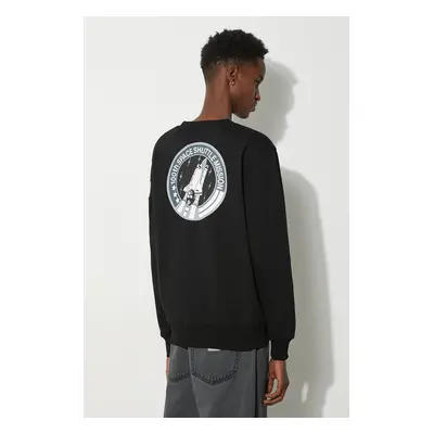 Mikina Alpha Industries Space Shuttle Sweater pánská, černá barva, s potiskem, 178307.03-Black