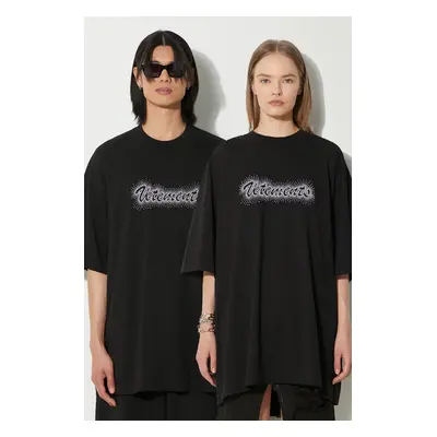 Bavlněné tričko VETEMENTS Bling Logo T-Shirt černá barva, s aplikací, UE64TR360B