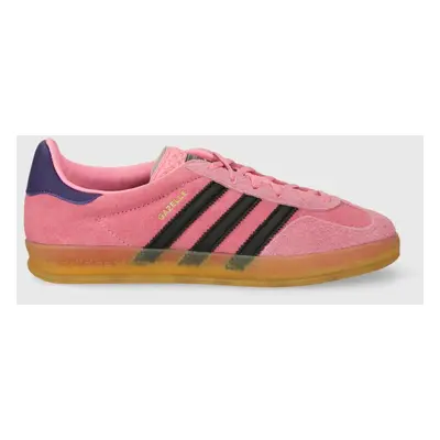 Semišové sneakers boty adidas Originals Gazelle Indoor růžová barva, IE7002