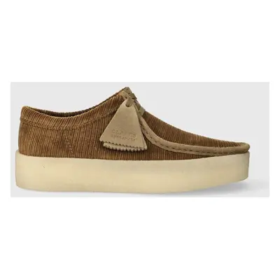 Polobotky Clarks Wallabee Cup pánské, hnědá barva, 26174040