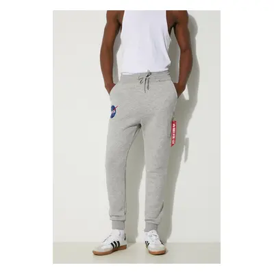 Tepláky Alpha Industries NASA Cargo Sweat Jogger šedá barva, 118369.17