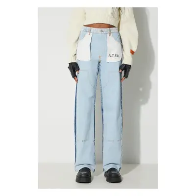 Džíny Heron Preston Washed Insideout Carpenter dámské, high waist, HWYB007F23DEN0014510