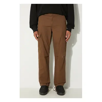 Bavlněné kalhoty Carhartt WIP Regular Cargo Pant hnědá barva, jednoduché, I032467.2Y02