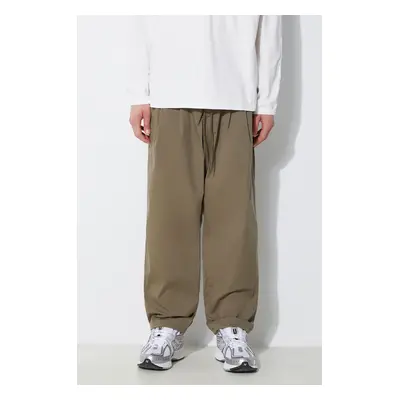 Kalhoty NEIGHBORHOOD Baggysilhouette Easy Pants pánské, zelená barva, 241AQNH.PTM03