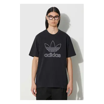 Bavlněné tričko adidas Originals Trefoil Tee černá barva, s potiskem, IU2347