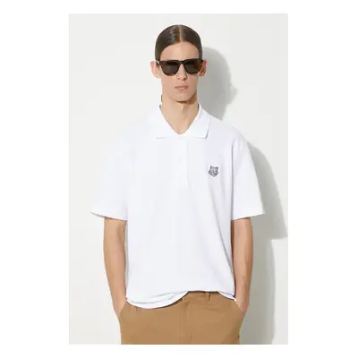 Bavlněné polo tričko Maison Kitsuné Bold Fox Head Patch Comfort Polo bílá barva, MM00207KJ7010