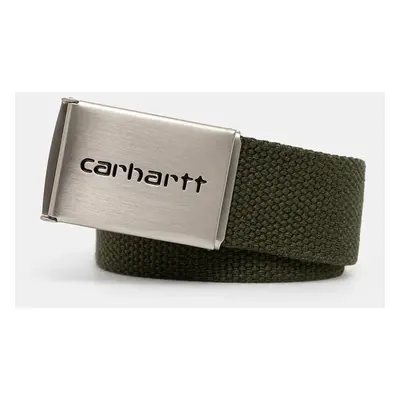 Pásek Carhartt WIP Clip Belt Chrome zelená barva, I019176.666XX