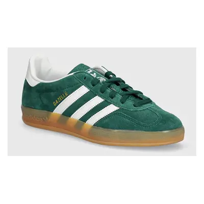 Semišové sneakers boty adidas Originals Gazelle Indoor zelená barva, JI2062