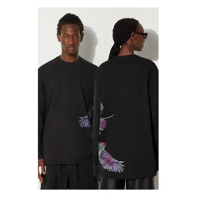 Bavlněné tričko s dlouhým rukávem Y-3 Graphic Longsleeve Tee černá barva, s potiskem, IX5037