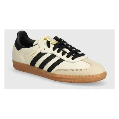 Kožené sneakers boty adidas Originals Samba OG béžová barva, ID0478