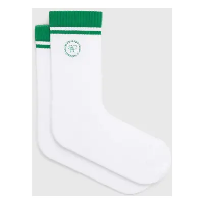 Bavlněné ponožky Sporty & Rich SRHWC Embroidered Socks bílá barva, AC026S405SW