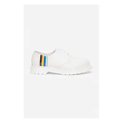 Kožené polobotky Dr. Martens For Pride bílá barva, 27522100-WHITE