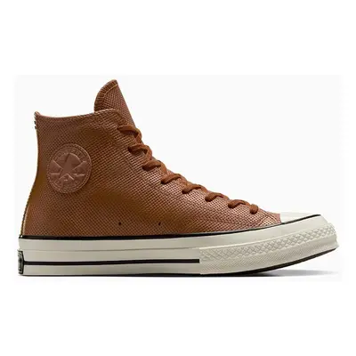 Kožené kecky Converse Chuck 70 Leather pánské, hnědá barva, A09148C