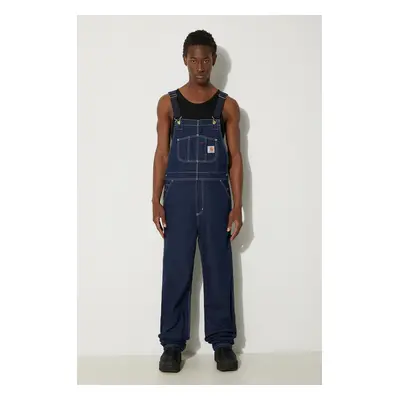 Džíny Carhartt WIP Bib Overall pánské, tmavomodrá barva