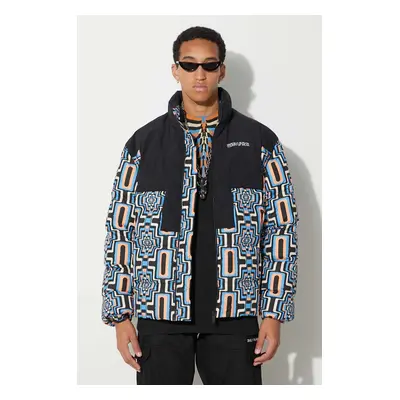 Bunda Marcelo Burlon Aop Optical Cross Block pánská, černá barva, zimní