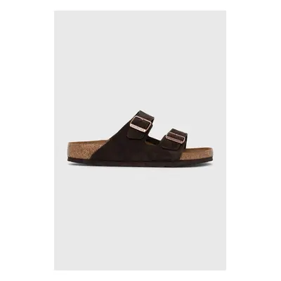 Semišové pantofle Birkenstock Arizona pánské, hnědá barva, 1027077