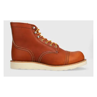 Kožené boty Red Wing Iron Ranger Traction Tred pánské, hnědá barva, 8089