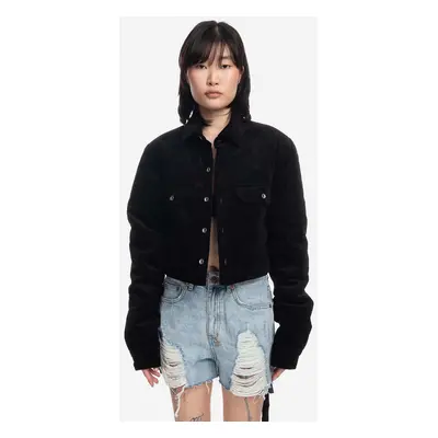 Bunda Rick Owens Cropped Outershirt dámská, černá barva, přechodná, DS02B4706.VS.BLACK-Black