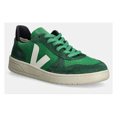 Kožené sneakers boty Veja V-10 zelená barva, VX0303671A