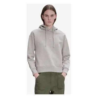 Bavlněná mikina A.P.C. Hoodie Christina dámská, šedá barva, s kapucí, hladká, COFDZ-F27624 HEATH