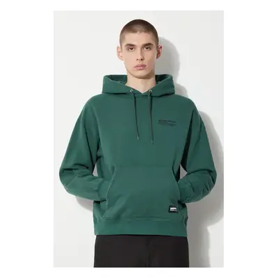 Bavlněná mikina NEIGHBORHOOD Plain Sweat Parka pánská, zelená barva, s kapucí, s aplikací, 241FP