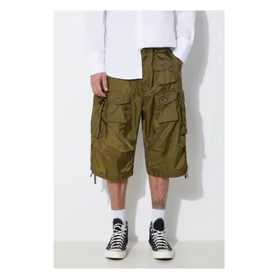 Kraťasy Engineered Garments FA Short pánské, zelená barva, OR276.DZ027