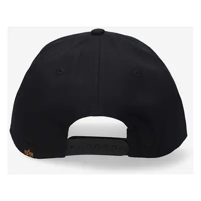 Bavlněná baseballová čepice Alpha Industries černá barva, s potiskem, 126912.682-black