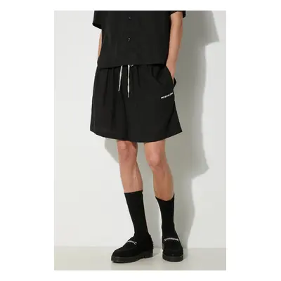 Kraťasy MKI MIYUKI ZOKU Tencel Shorts pánské, černá barva, TENCEL.SHORTS