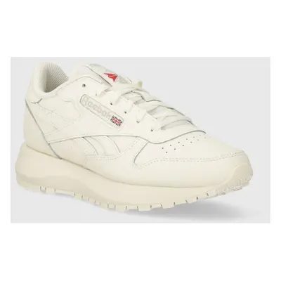 Kožené sneakers boty Reebok Classic CLASSIC LEATHER béžová barva, 100074459