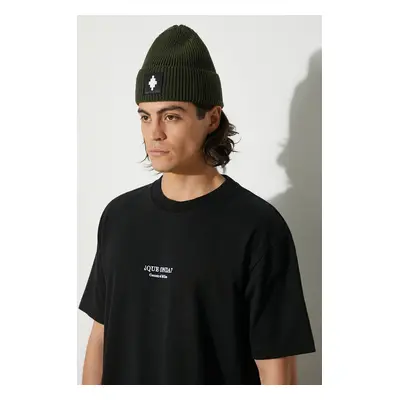 Bavlněné tričko Marcelo Burlon Que Onda Basic Tee černá barva, s aplikací, CMAA056F24JER0071001