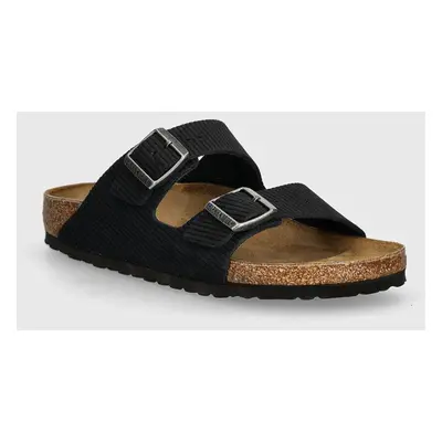 Semišové pantofle Birkenstock Arizona dámské, tmavomodrá barva, 1028205