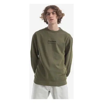 Bavlněná mikina Maharishi Miltype Embroidered Crew Sweat 7011 OLIVE pánská, zelená barva, s poti