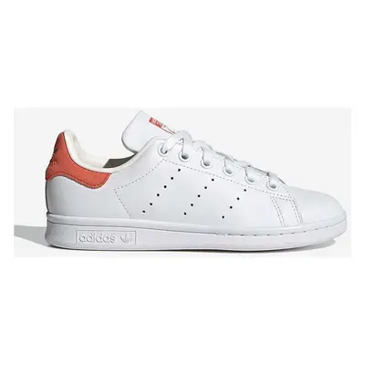 Kožené sneakers boty adidas Originals HQ1855 Stan Smith J bílá barva, HQ1855-white