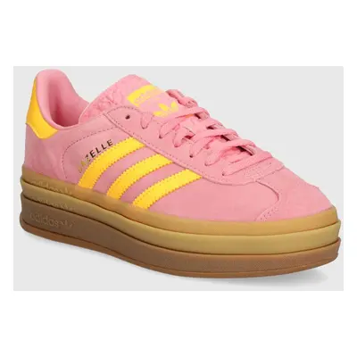 Semišové sneakers boty adidas Originals Gazelle Bold W růžová barva, IF4498