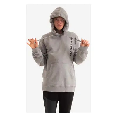 Bavlněná mikina Maharishi Miltype Hooded sweat Organic Sweat 420 9756 GREY MARL pánská, šedá bar