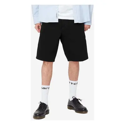 Bavlněné šortky Carhartt WIP Single Knee černá barva, I027942.BLACK-BLACK