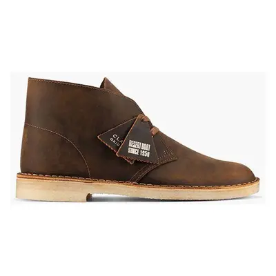 Kožené polobotky Clarks Originals Desert Boot pánské, hnědá barva, 26155484