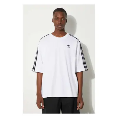 Bavlněné tričko adidas Originals Adicolor Oversized Tee bílá barva, s aplikací, IZ2474