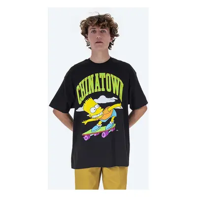 Bavlněné tričko Market Chinatown Market x The Simpsons Cowabunga Arc T-shirt černá barva, s poti