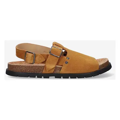 Semišové sandály A.P.C. Sandales Noe PXBAH-H51057 CARAMEL pánské, hnědá barva