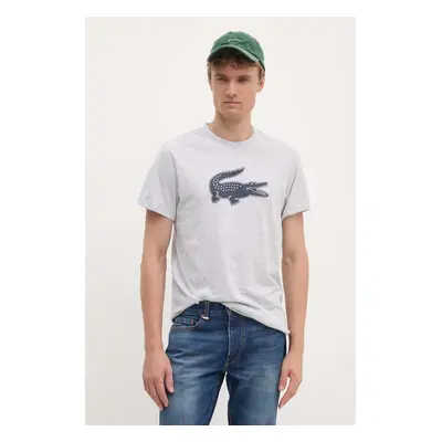 Tričko Lacoste Koszulka Lacoste Tee-shirt TH2042 MNC šedá barva, s potiskem