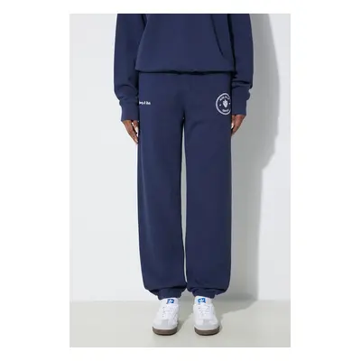 Bavlněné tepláky Sporty & Rich Eden Crest Sweatpants tmavomodrá barva, s potiskem, SW1072NA