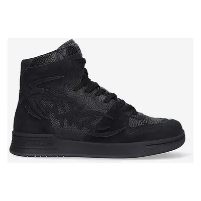 Kožené sneakers boty MISBHV Court Sneaker černá barva, 022BW409 BLACK