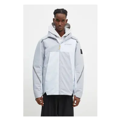 Oboustranná péřová bunda adidas National Geographic Coldrdy Jacket pánská, šedá barva, zimní, ov