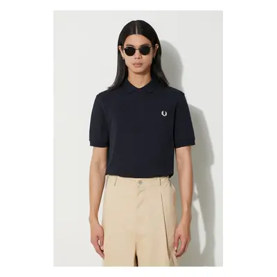 Bavlněné polo tričko Fred Perry tmavomodrá barva, s aplikací, M6000.608