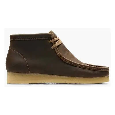 Kožené polobotky Clarks Originals Wallabee Boot hnědá barva, 26155513